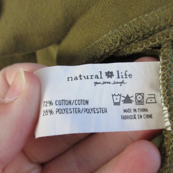 Natural Life Sweater Dress XS S Green Cotton Blend Tiered Oversized Boho 820 - Picture 4 of 13